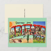 Retro Arizona Grüne Postkarte (Vorne/Hinten)