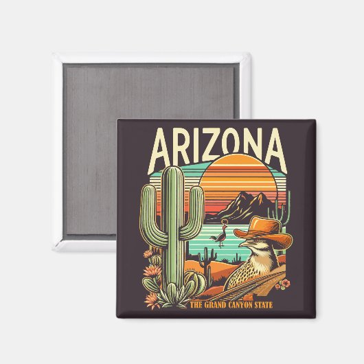 Retro Arizona Magnet (Vorderseite/Rückseite)