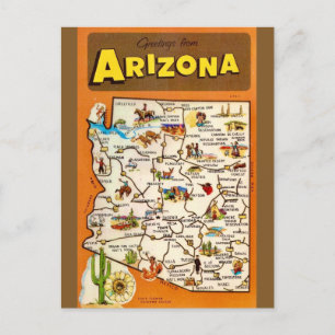 Retro-Arizona-Postkarte Postkarte