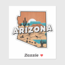 Retro Arizona Staat Autoaufkleber Aufkleber