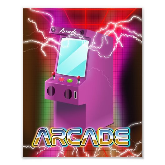 Retro-Arkade der 80er Jahre Fotodruck (Vorne)