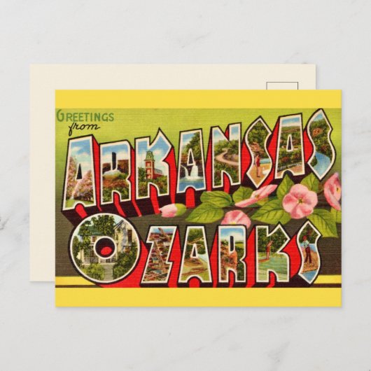 Retro Arkansas Ozarks Postkarte (Vorne/Hinten)