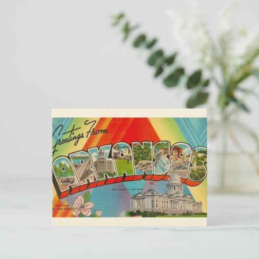 Retro Arkansas Postkarte (Stehend Vorderseite)