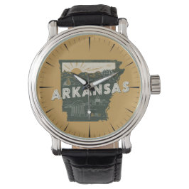 Retro Arkansas Staat Armbanduhr