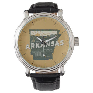 Retro Arkansas Staat Armbanduhr