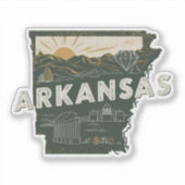 Retro Arkansas Staat Car Sticker (Vorderseite)