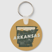Retro Arkansas Staat individuell anpassbar Schlüsselanhänger (Vorderseite)