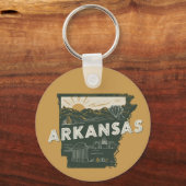 Retro Arkansas Staat individuell anpassbar Schlüsselanhänger (Vorderseite)