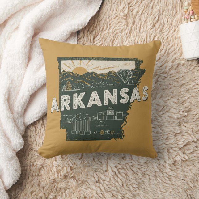 Retro Arkansas Staat Kissen (Decke)