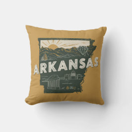 Retro Arkansas Staat Kissen