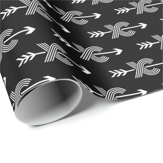 Retro Arrow Cross Country Geschenk, XC-Logo Geschenkpapier (Rolleneckpunkt)