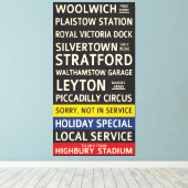 Retro Arsenal FC Bus Scroll Leinwanddruck (Insitu (Holzboden))
