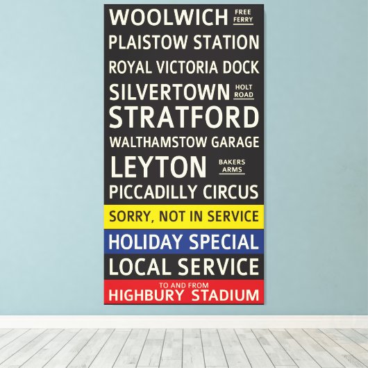 Retro Arsenal FC Bus Scroll Leinwanddruck (Insitu (Holzboden))
