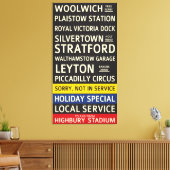 Retro Arsenal FC Bus Scroll Leinwanddruck (Insitu (Wohnzimmer))