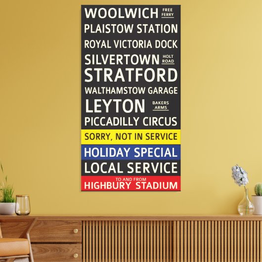 Retro Arsenal FC Bus Scroll Leinwanddruck (Insitu (Wohnzimmer))