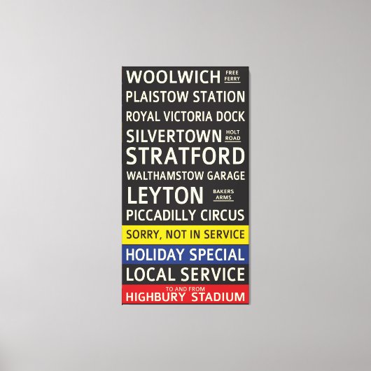 Retro Arsenal FC Bus Scroll Leinwanddruck (Vorderseite)