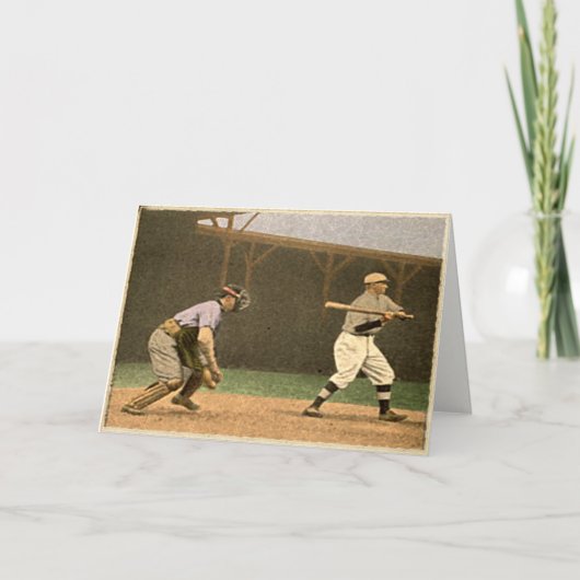 Retro Art-Baseball-Grüße Karte (Vorderseite)