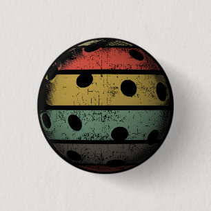 Retro Art beunruhigte Pickleball Kunst Button