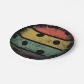 Retro Art beunruhigte Pickleball Kunst Pappteller (Schrägansicht)