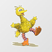 Retro Art Big Bird Fensteraufkleber (Blatt)