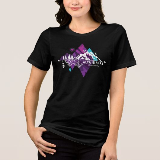 Retro Art Boho Alta Sierra Ski Tri-Blend Shirt (Vorderseite)