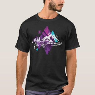 Retro Art Boho Diamond Ski Abenteuer T-Shirt