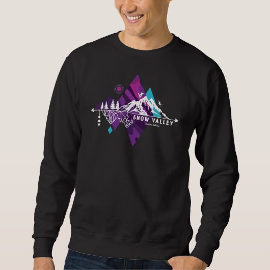 Retro Art Boho Snow Valley Ski T - Shirt (Vorderseite)
