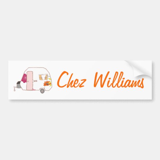 Retro Art Caravan Autoaufkleber (Vorne)