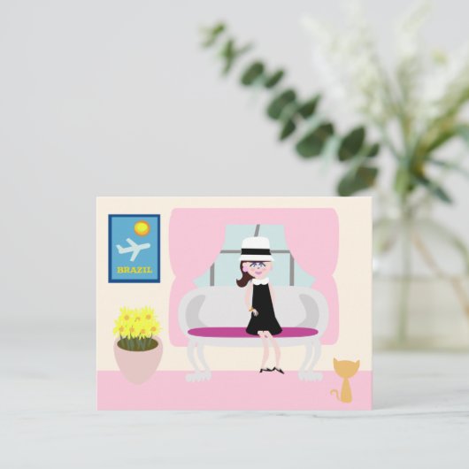 Retro Art Cartoon Breakfast mit Stephanie (Stehend Vorderseite)