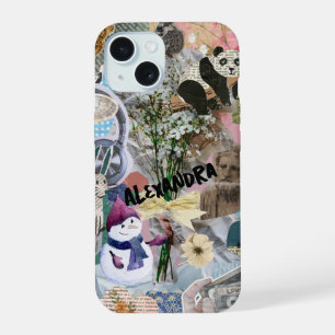 Retro Art Collage Phone Case iPhone 15 Hülle