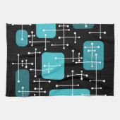 Retro Art Crosshairs Black Aquamarin Geschirrtuch (Horizontal)