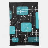 Retro Art Crosshairs Black Aquamarin Geschirrtuch (Vertikal)