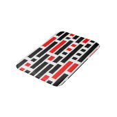 Retro Art Déco Abstraktes Design Schwarz Muster Badematte (Schrägansicht)