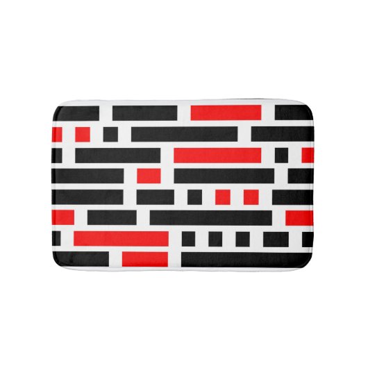 Retro Art Déco Abstraktes Design Schwarz Muster Badematte (Vorderseite)