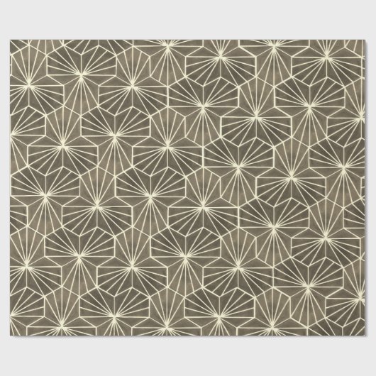 Retro Art Deco Beige Brown Geometric Pattern Geschenkpapier (Flach)