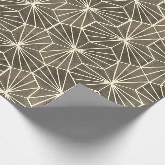 Retro Art Deco Beige Brown Geometric Pattern Geschenkpapier (Ecke)
