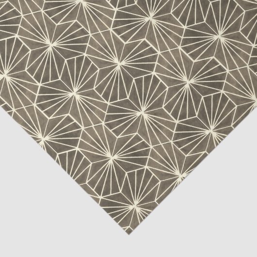 Retro Art Deco Beige Brown Geometric Pattern Seidenpapier (Ausschnitt)