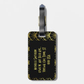 Retro Art Deco Black / Gold Shell Scale Pattern Gepäckanhänger (Rückseite vertikal)