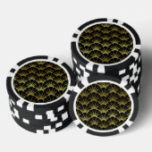 Retro Art Deco Black / Gold Shell Scale Pattern Pokerchips (Stapel)