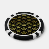 Retro Art Deco Black / Gold Shell Scale Pattern Pokerchips (Einzeln)