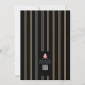 Retro Art Deco Dark Wedding Einladung (Rückseite)