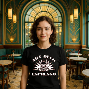 Retro Art Deco Espresso Kaffeevorlage T-Shirt