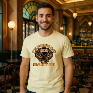 Retro Art Deco Espresso Martini Vorlage T-Shirt