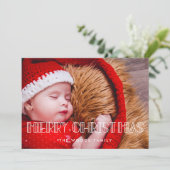 Retro Art Deco Frohe Weihnachten Foto (Stehend Vorderseite)