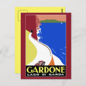 Retro Art Deco Gardone Riviera Postkarte (Vorne/Hinten)