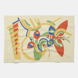 Retro-Art Deco-Geometrisches-Blumenposter-Kunst Geschirrtuch