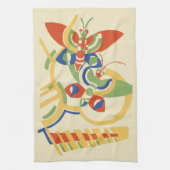 Retro-Art Deco-Geometrisches-Blumenposter-Kunst Geschirrtuch (Vertikal)