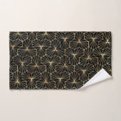 Retro Art Deco Gold Black Geometric Pattern Badhandtuch Set (Handtuch)