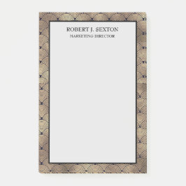 Retro Art Deco Gold und Black Rainbow Muster Post-it Klebezettel