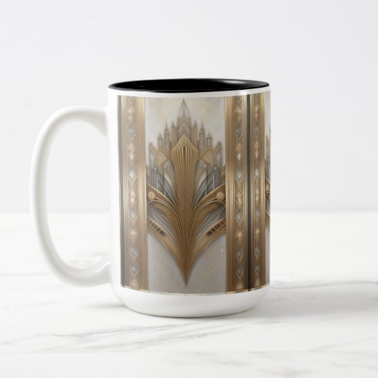 Retro Art Deco Gold Verziert Luxus Tasse der 1930e (Links)